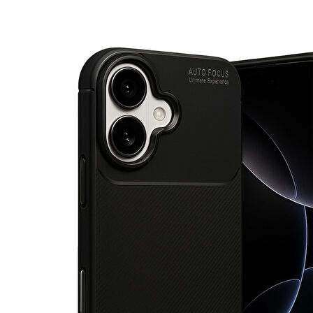 iPhone 17 Kılıf Focus Carbon Silikon Kapak