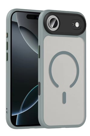 Fuchsia iPhone 17 Air ile Uyumlu Megane Kablosuz Şarj Özellikli Kapak - Titan Gri