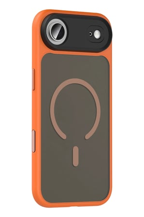 Fuchsia iPhone 17 Air ile Uyumlu Megane Kablosuz Şarj Özellikli Kapak - Turuncu