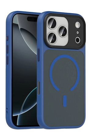 Fuchsia iPhone 17 Pro Max ile Uyumlu Megane Kablosuz Şarj Özellikli Kapak - Lacivert