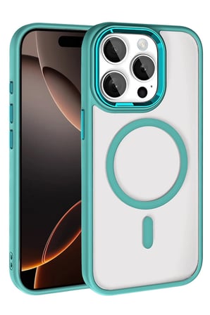 Fuchsia iPhone 15 Pro Max ile Uyumlu Terea Kablosuz Şarj Özellikli Kapak - Yeşil