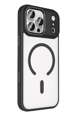 Fuchsia iPhone 17 Pro ile Uyumlu Terea Kablosuz Şarj Özellikli Kapak - Siyah