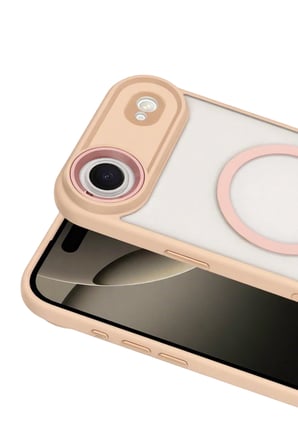 Fuchsia iPhone 17 Air ile Uyumlu Terea Kablosuz Şarj Özellikli Kapak - Pembe