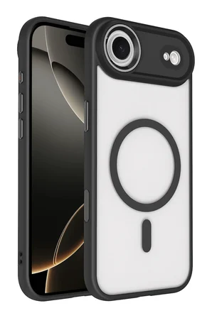 Fuchsia iPhone 17 Air ile Uyumlu Terea Kablosuz Şarj Özellikli Kapak - Siyah