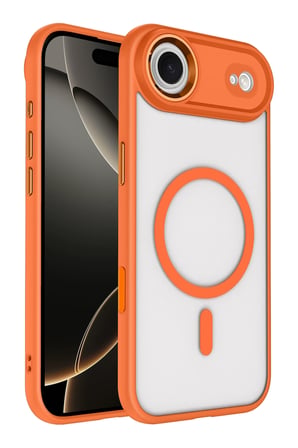 Fuchsia iPhone 17 Air ile Uyumlu Terea Kablosuz Şarj Özellikli Kapak - Turuncu