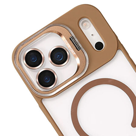 iPhone 17 Pro Kılıf Remim Magsafe Lensli Kamera Standlı Kapak