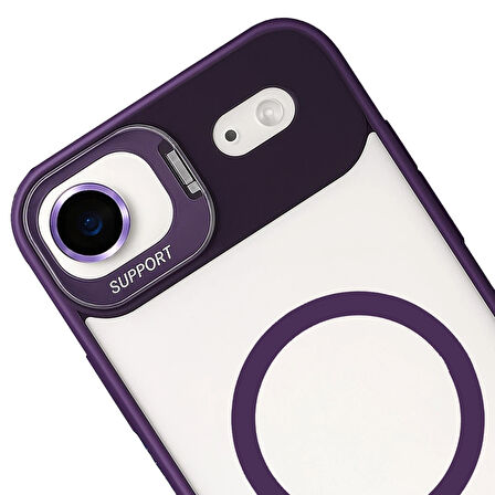 iPhone 17 Air Kılıf Remim Magsafe Lensli Kamera Standlı Kapak