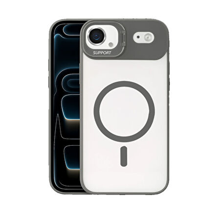 iPhone 17 Air Kılıf Remim Magsafe Lensli Kamera Standlı Kapak