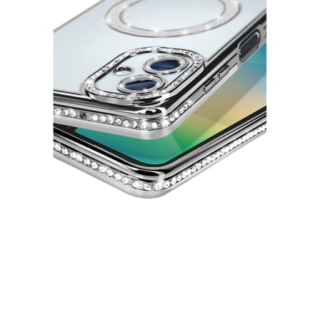 Samsung Galaxy A06 Kılıf Joke Seri Magsafe Özellikli Taşlı Simli Silikon Kapak