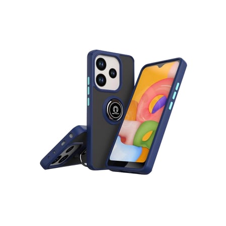 Xiaomi Uyumlu Redmi Note 14 4g Montreal Yüzüklü Silikon Kapak - Lacivert