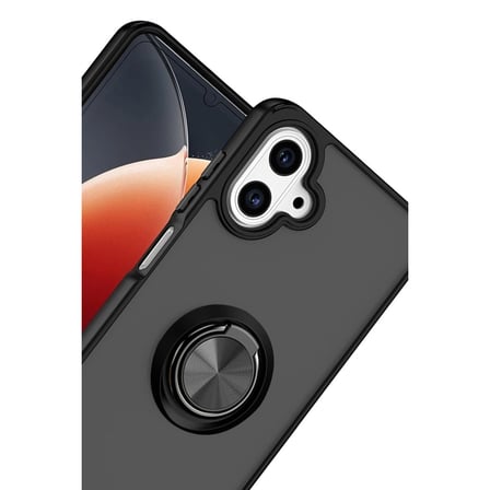 Samsung Uyumlu Galaxy A07 4g Montreal Yüzüklü Silikon Kapak - Siyah