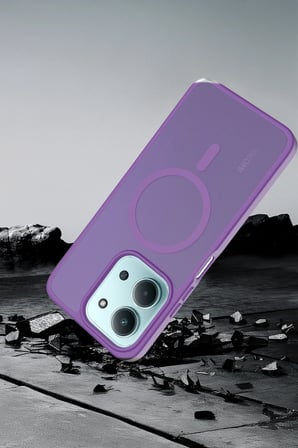 Fuchsia Xiaomi Redmi 15C 4G ile Uyumlu Jota Kablosuz Şarj Özellikli Kapak - Derin Mor