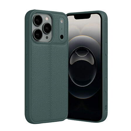 iPhone 17 Pro Max Kılıf Focus Deri Desen Silikon Arka Kapak