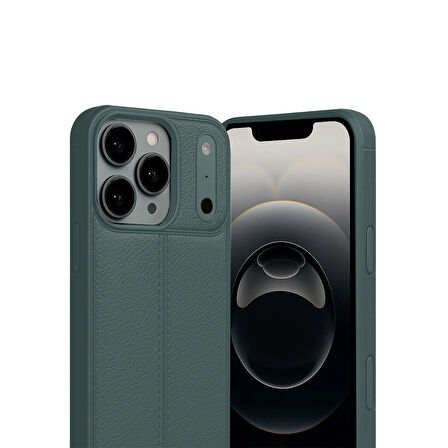 iPhone 17 Pro Max Kılıf Focus Deri Desen Silikon Arka Kapak