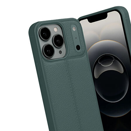 iPhone 17 Pro Max Kılıf Focus Deri Desen Silikon Arka Kapak