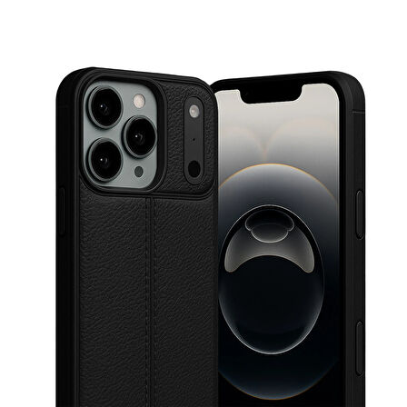 iPhone 17 Pro Max Kılıf Focus Deri Desen Silikon Arka Kapak
