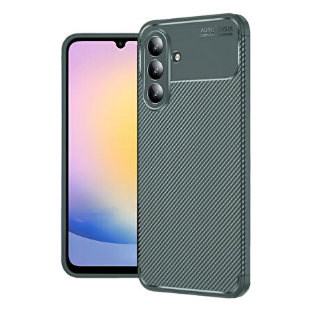 Newface Auto Focus Samsung Galaxy S25 FE Karbon Kılıf - Koyu Yeşil