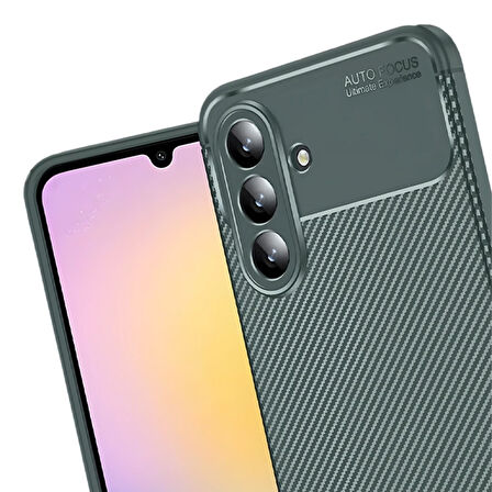 Newface Auto Focus Samsung Galaxy S25 FE Karbon Kılıf - Koyu Yeşil