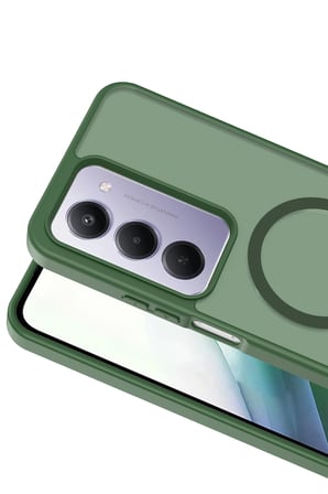 Fuchsia Xiaomi Redmi 15 4G ile Uyumlu Jota Magsafe Kapak - Koyu Yeşil
