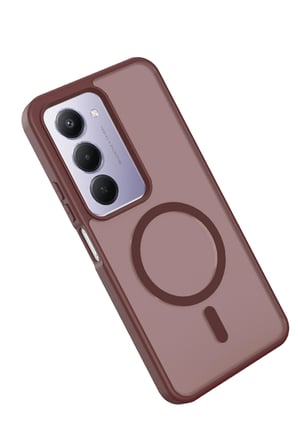 Fuchsia Xiaomi Redmi 15 4G ile Uyumlu Jota Magsafe Kapak - Bordo