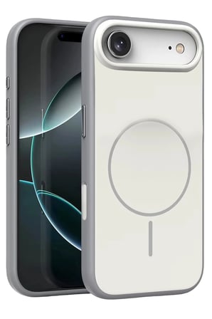 Fuchsia iPhone 17 Air ile Uyumlu Neva Kablosuz Şarj Özellikli Kapak - Gri