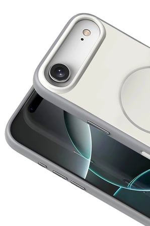 Fuchsia iPhone 17 Air ile Uyumlu Neva Kablosuz Şarj Özellikli Kapak - Gri