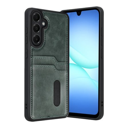 Samsung Galaxy A37 5g Sara Kartvizitli Deri Kılıf - Yeşil