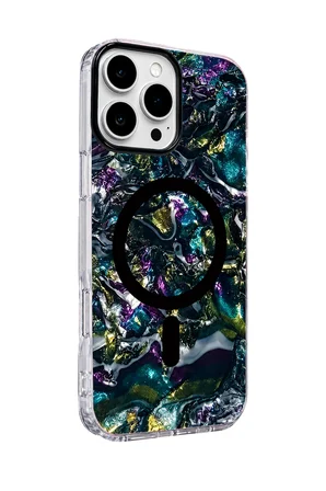 Onegif Apple iPhone 16 Pro Max Mila Dalgalı Magsafe Kapak - Lacivert