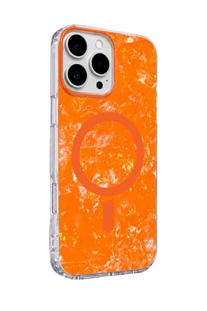 Onegif Apple iPhone 16 Pro Max Mila Dalgalı Magsafe Kapak - Turuncu