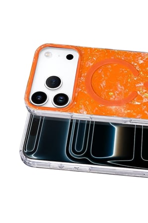 Onegif Apple iPhone 17 Pro Max Mila Dalgalı Magsafe Kapak - Turuncu