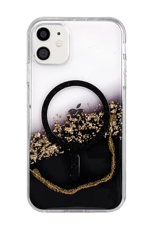 Onegif Apple iPhone 11 Lotus Simli Magsafe Kapak - Siyah