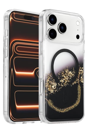 Onegif Apple iPhone 17 Pro Max Lotus Simli Magsafe Kapak - Siyah