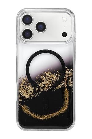 Onegif Apple iPhone 17 Pro Max Lotus Simli Magsafe Kapak - Siyah