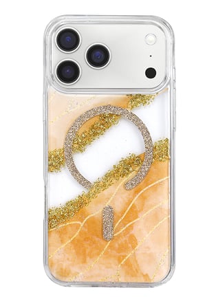 Onegif Apple iPhone 17 Pro Max Lotus Simli Magsafe Kapak - Turuncu