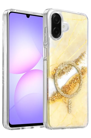 Onegif Samsung Galaxy A07 4G Lotus Simli Magsafe Kapak - Gümüş