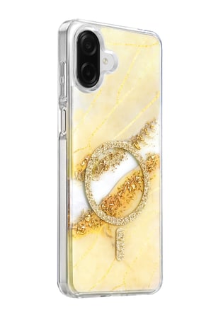 Onegif Samsung Galaxy A07 4G Lotus Simli Magsafe Kapak - Gümüş