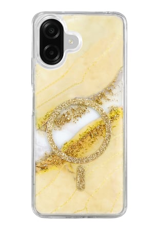 Onegif Samsung Galaxy A07 4G Lotus Simli Magsafe Kapak - Gümüş