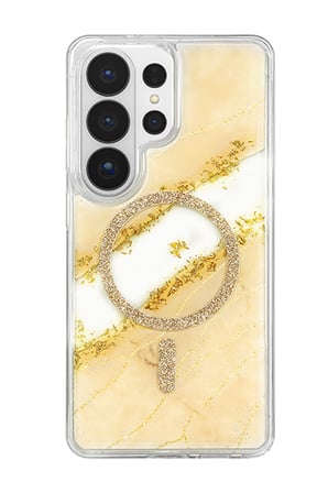 Onegif Samsung Galaxy S26 Ultra Lotus Simli Magsafe Kapak - Gümüş