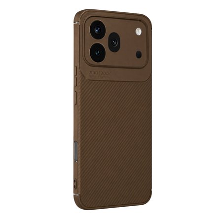 Huawei Honor 600 Pro Auto Focus Karbon Kapak - Kahverengi
