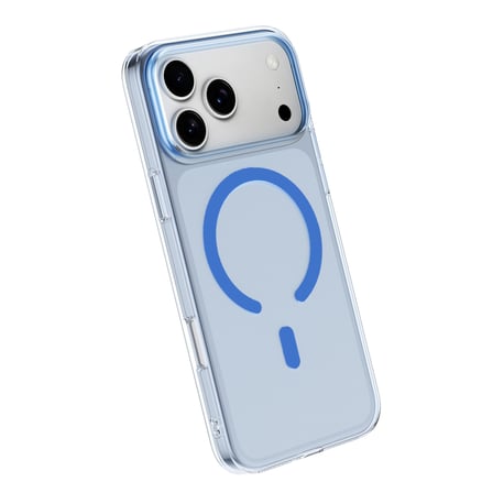 Apple iPhone 18 Pro Combo Sert Şeffaf Magsafe Kılıf - Açık Mavi