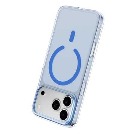 Apple iPhone 18 Pro Combo Sert Şeffaf Magsafe Kılıf - Açık Mavi