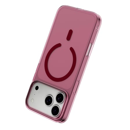Apple iPhone 18 Pro Max Combo Sert Şeffaf Magsafe Kılıf - Bordo