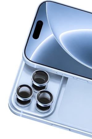 uryport Apple iPhone 18 Pro Raze Metal Kamera Lens - Açık Mavi