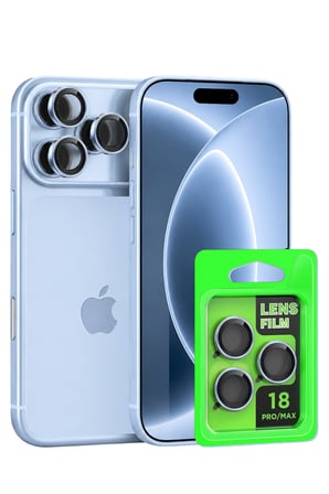 uryport Apple iPhone 18 Pro Max Raze Metal Kamera Lens - Açık Mavi