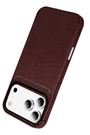 Uryport Apple İphone 18 Pro Auto Focus Karbon Kapak - Bordo