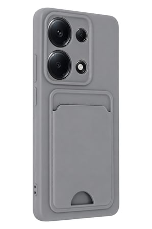 uryport Xiaomi Redmi Note 13 Pro 4G Kılıf Kelvin Kartvizitli Silikon - Gri