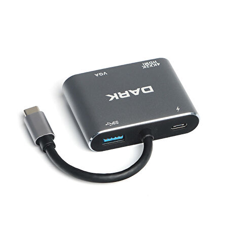 Dark DK-AC-U31XHDV USB 3.1 Type C to HDMI VGA 4K Dönüştürücü Ekran Adaptörü