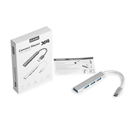 Dark DK-AC-USB310C Connect Master X4 USB Type C to 3 Port USB 2.0 1 Port USB 3.0 Çoklayıcı