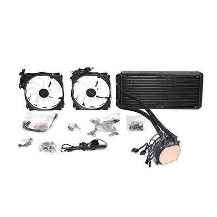 Dark AquaForce W247 240mm 2x12cm ARGB LED Fan + Pompa Intel & AMD Uyumlu Sıvı Soğutma Sistemi (DKCCW247)