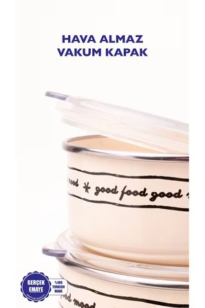 Mood Vakum Kapaklı Saklama Kabı Seti (Tüm Ocak Tiplerinde Kullanılabilir)